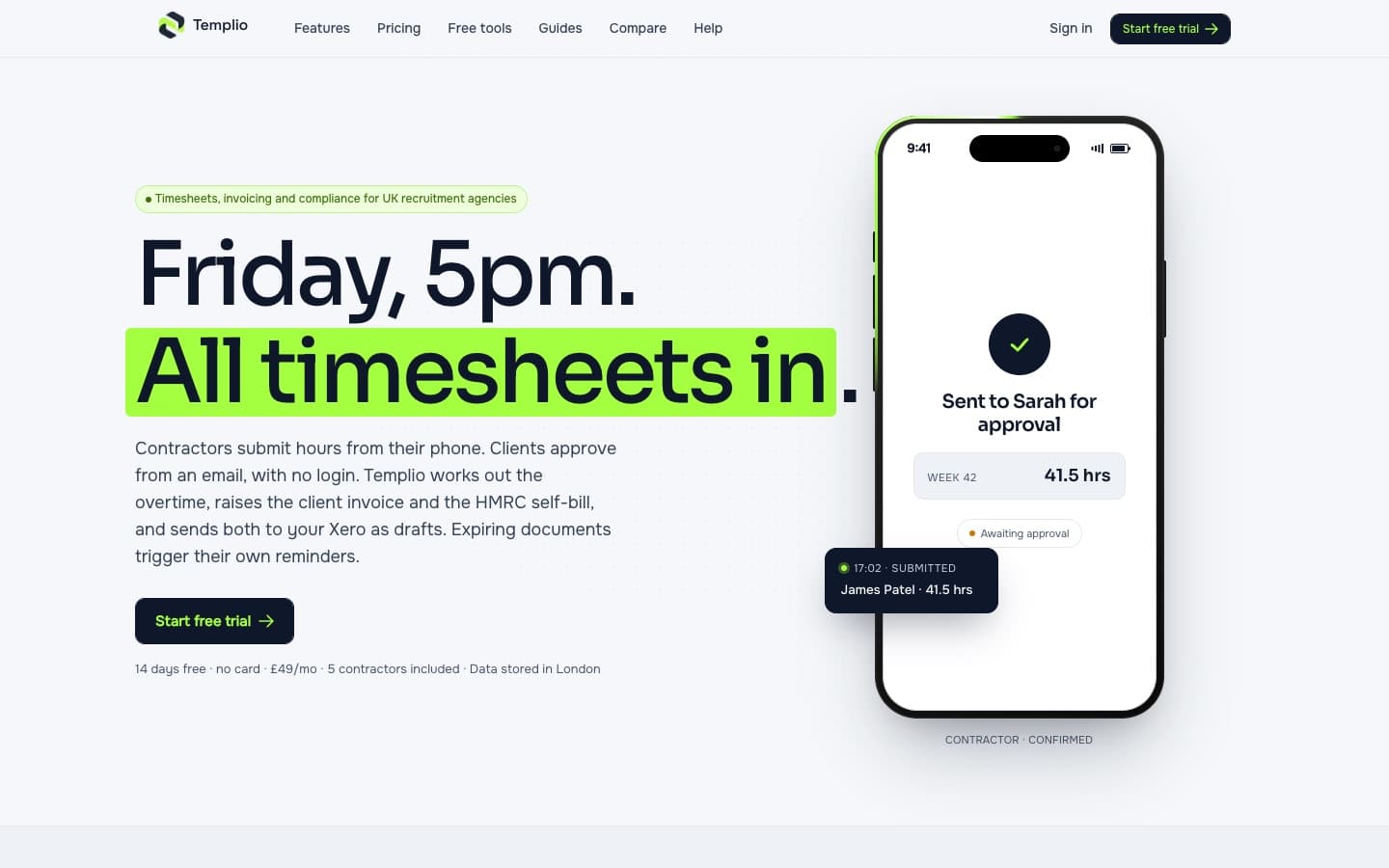 Templio website home page
